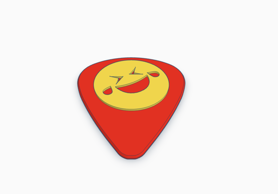 laughing crying emoji guitar pick bass electric acoustic instrument music rock classical pickcard band group collection card 3d print model - Mito3D
