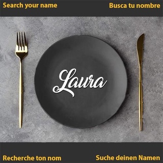 Laura banquet mariage communion dîner assiette table décoration nom 3d print model - Mito3D