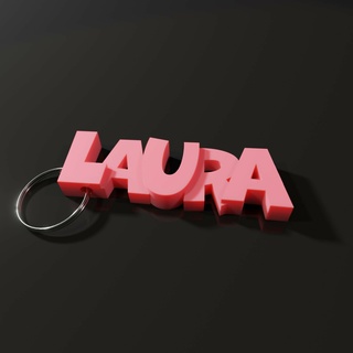 Laura isim anahtarlık 3d print model - Mito3D