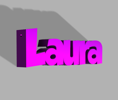 Laura Schlüssel Ring Name personalisiert 3d print model - Mito3D