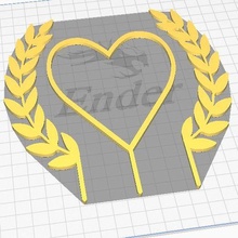 laurel heart toppers 3d print model - Mito3D