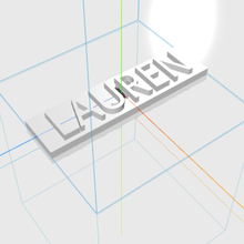 lauren letters gadget female 3d gift plate keychains 3d print model - Mito3D