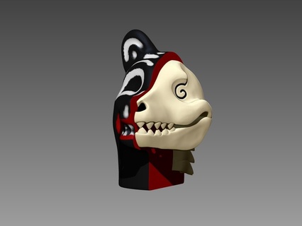 laura medio cabeza cráneo Brasil folklore pernambuco oso monster character dress 3d print model - Mito3D