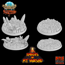 lava base bundle game 28mm bases scenery stand wargaming terrain basing modular worlds magma mountain tabletop d&d dungeons warhammer volcano scenic 3d print model - Mito3D