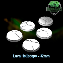 lave hellscape 32mm ensemble Jeu jeu guerre modulaire warhammerbases warhammer40kbases ageofsigmarbases donjons Dragons dnd fantaisie bases éclaireur warhammer40000 aos marteau ensembles base wargamepaysage 3d print model - Mito3D