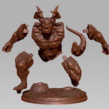 lavaorc 3d stampabile fantasia creatura art gioco high poly statua figura sci-fi monster bestia lava Stampa 3d print model - Mito3D