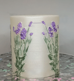 Lavendel Zylinder Kerze Blume einfach drucken 3d print model - Mito3D