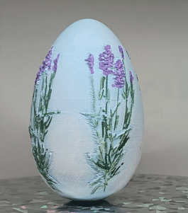 lavender egg candle easter flowers 3d print model - Mito3D