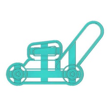 Rasenmäher cookie cutter Gartenarbeit Ausstecher fondant Werkzeug bei der tool cookie-cutter 3d print model - Mito3D