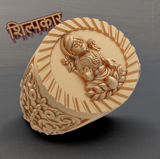 laxmi ji anel Projeto Alto qualidade 3d argolas joalheria arte hindu 3d print model - Mito3D