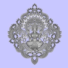 laxmi pingente joalheria arte lakshmi pendant 3d print model - Mito3D