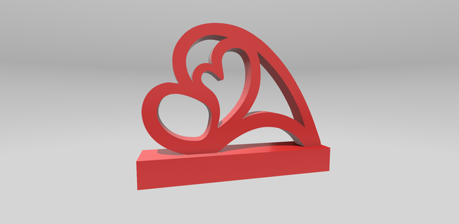 katmanlı Aşk kalp heykel hediye ev dekor heykelcik nişan evlilik teklif sevgililer gün eller tutma tatil Metin alan doğum günü süs anahat 3d print model - Mito3D