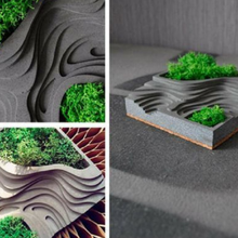 layered pot home flowerpot see mold concrete cement geometric 3d print model - Mito3D