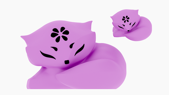 pose Renard jouet animal Japonais art miniature faible poly train dormir repos cool amusement 3d print model - Mito3D