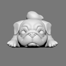 lazy pug art animal pet puppy cute figure miniature dog toy 3d print model - Mito3D