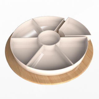 lazy susan dumbwaiter turntable rotating tray table countertop distributing food kitchen dinner dining dishes 3d print model - Mito3D