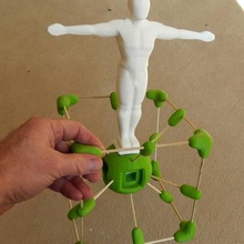 le man statue bamboo skewers cube art sculptures 3d print model - Mito3D