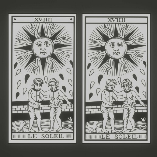 le soleil tarot card el sol reiki arcanos mayores arcana cartas 3D print model - Mito3D