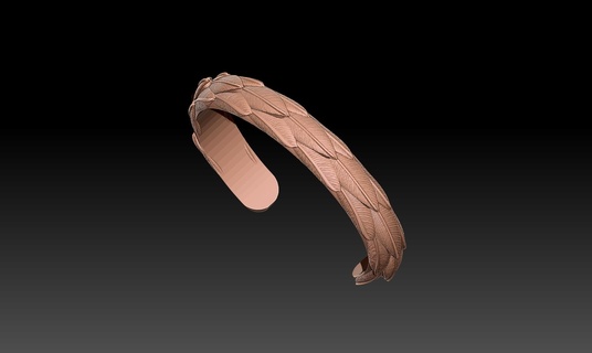 leaf bracelet 3d print model - Mito3D