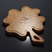 leaf clover cutting board - cnc files wood svg dxf eps pdf ai stl 3d print model - Mito3D