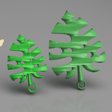 leaf earrings two files jewelry earring pendant pendants idealab leaves xmas christmas nature natural 3d print model - Mito3D