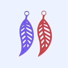 leaf earrings v6 jewelry leafs leaves earring idealab pendant pendants 3d print model - Mito3D