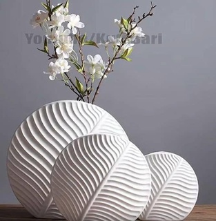 Yaprak Desen vazo 2 tencere Sanat çiçek bitki ekici 3d print model - Mito3D