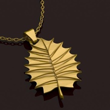 leaf pendant l-1320 jewelry 3d print gold silver necklace fashion 3d print model - Mito3D