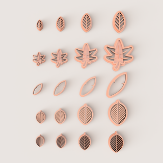 Yaprak polimer kil kesici organik doğal yeni form klasik moda küpe minimalizm şekil mücevher takı 3d print model - Mito3D