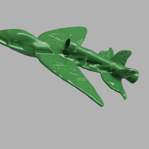 leaf ramjet art airplane green concept 3D print model - Mito3D