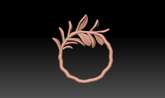 leaf ring Jewelry ring  3d print model - Mito3D