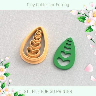 leaf spring clay cutter tools earring vase flower 3d print model - Mito3D