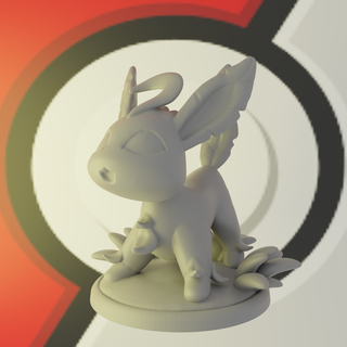 Leafeon chibi plantar Pokémon figura pokedex 3d print model - Mito3D