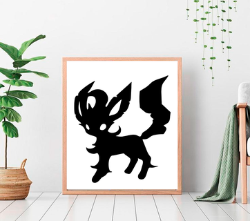 leafeon svg stl silhouette pokemon stickers box t-shirt decoration gift 3d print model - Mito3D