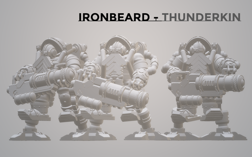 league ironbeard - thunderkin squad Game 42k war hammer space dwarf leagues 3d print model - Mito3D