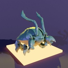 ligue légendes ventilateur art saborder Crabe fixé imprimable remix créatures 3d print model - Mito3D