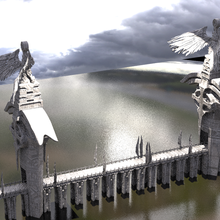 liga legendas inspirado espada ponte estátuas 2 3d print model - Mito3D