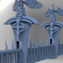 liga legendas inspirado espada ponte estátuas Porta entrada 3d print model - Mito3D