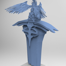 liga legendas inspirado espada estátua 3d print model - Mito3D
