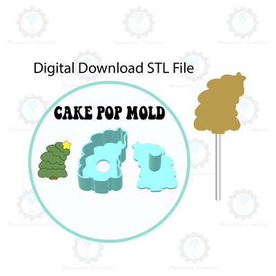 leaning christmas tree cake pop mold home 3d print model - Mito3D