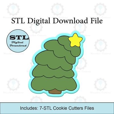 leaning christmas tree cookie cutter stl file home cutters 3d print model - Mito3D