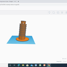 inclinado torre pisa Itália pizza arte brinquedo 3d print model - Mito3D