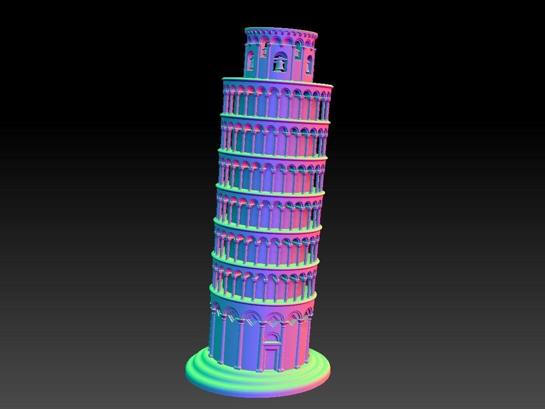 eğilme kule pisa Sanat 3D print model - Mito3D
