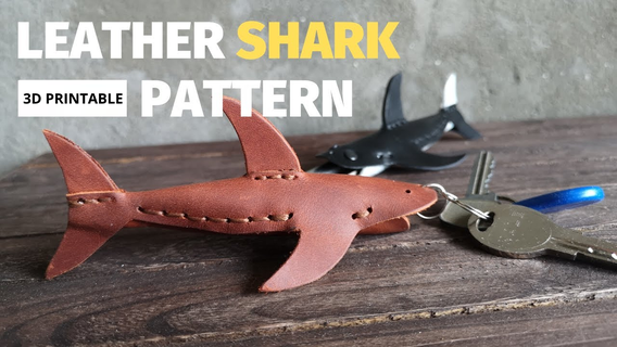 leather shark keychain 3d print model - Mito3D
