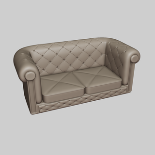 leather sofa quilt couch 3d print model - Mito3D