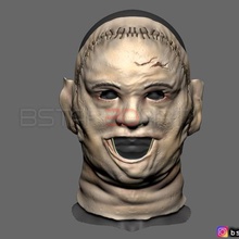 leatherface 1974 killing mask - texas chainsaw massacre scale 1 cosplay art leather face halloween horror head helmet 3d print model - Mito3D