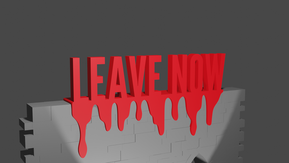 partire sanguinosa Halloween mensola cartello casa pipistrello spaventoso mostro sangue orrore arredamento 3d print model - Mito3D