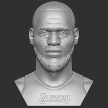 lebron james bust 3d printing basketball nba michael jordan lakers los angeles kobe bryant harden davis kawhi cavaliers cavs heat miami shaq durant doncic curry 3d print model - Mito3D