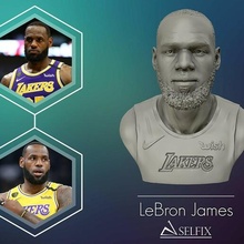 Lebron James Lakers camisa pronto 3d impressão retrato escultura arte cabeça estátua barba homem capitão nba rei esculturas 3d print model - Mito3D