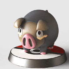 lechonk ventilador arte pok seg estatueta pokemon 3d print model - Mito3D